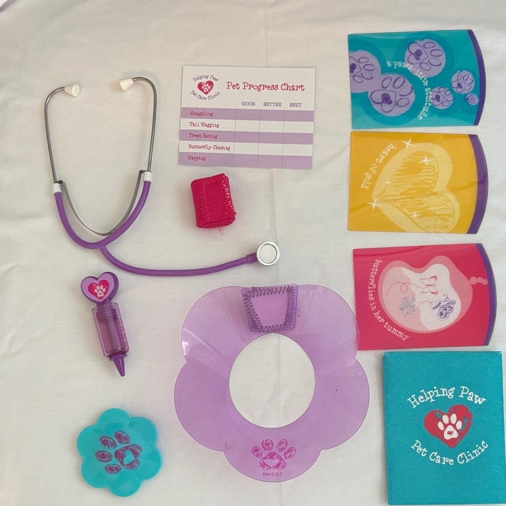American Girl Truly Me Cuddles & Cures TOY Pet Set for 18” doll.